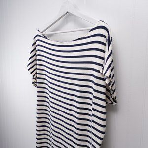 Navy White Stripe Top